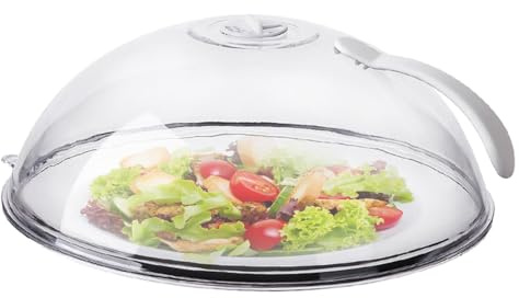 Microondas para la Alimentación,Cúpula de Vidrio resistente al Calor,Vapor ajustable,Tapas Transparentes Calefacción de alimentos,Diámetro 26cm
