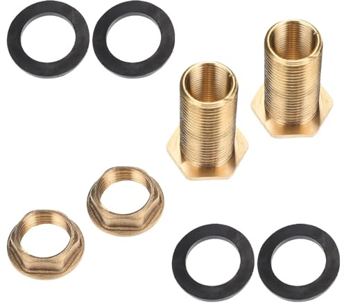 SHERCHPRY Conector de Tanque de Agua de Latón 4 CM Rosca Hembra 3/4 Incluye 2 Juntas de Sellado Accesorios de Plomería Resistentes Corrosión para Conexión de Mangueras Depósitos y