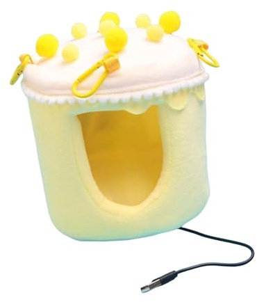 Colcolo Nido D'uccello Invernale Caldo, Amaca Sospesa, Riscaldata, Forma Creativa di Torta, Calda E Accogliente per Gabbia per Pappagalli, Cuccia per Ucce, Giallo