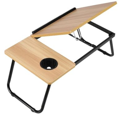 GLDFW Justerbar lutande laptop skrivbord bäddsoffa skrivande anteckningsbok datorskrivbord frukostbricka hopfällbart bärbart bord