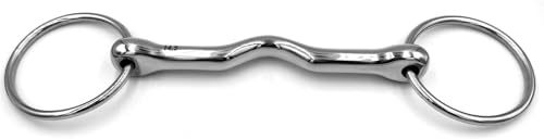 Equine Smile ES0240 Gebiss Wassertrense Loose Ring Stangegebiss Cambridge Mouth Snaffle mit Zungenfreiheit aus Edelstahl Ringdurchmesser 65 mm Gebissstärke 14 mm (13.5 cm)