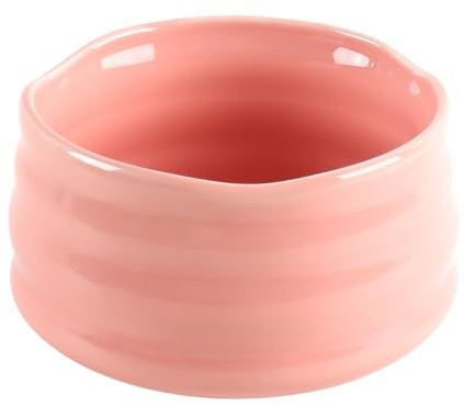 Batum Keramisk Matcha-skål, handgjord japansk kopp grönt te, Matcha-skål med visp för ceremoni Chawan 500 ml (rosa)