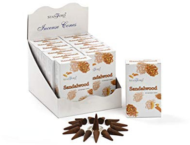 Stamford Sandalwood Incense Cones, 15 Cones x 12 Packs