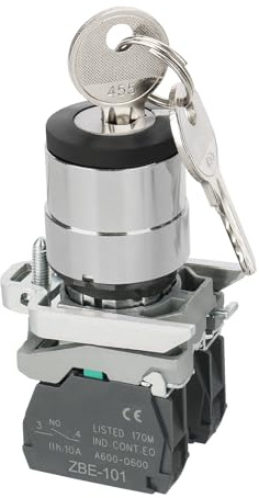 Baomain AC 240V 10A ON-Off 2-Position Key Rotary Key Locking Style Push Button Switch ZBE-101