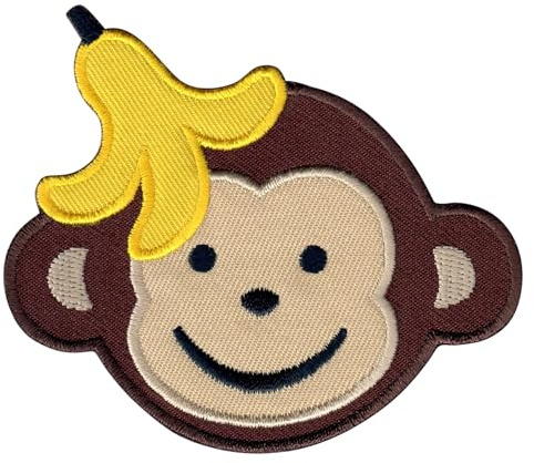 PatchMommy Affe Patch Aufnäher Applikation zum Aufbügeln Bügelbild - für Kleidung Jeans Jacken Kinder Baby