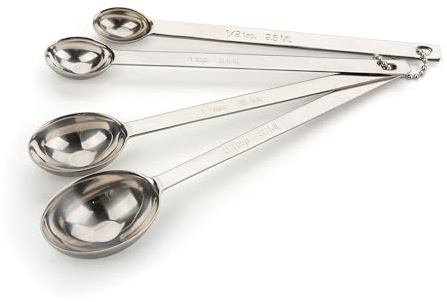 RSVP International Measuring Spoons, Long, Stainless Steel