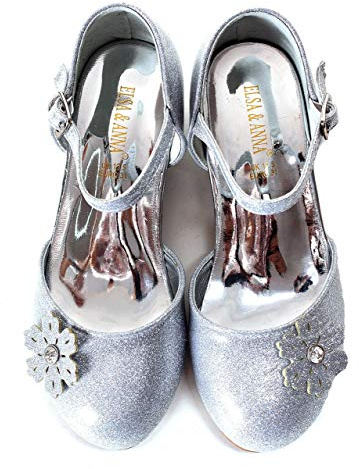 ELSA & ANNA Scarpe da principessa per ragazze - Scarpe con tacco 3cm - Scarpe per costumi Elsa glitterate per feste e compleanni - Tacchi alti per bambini SHOES2