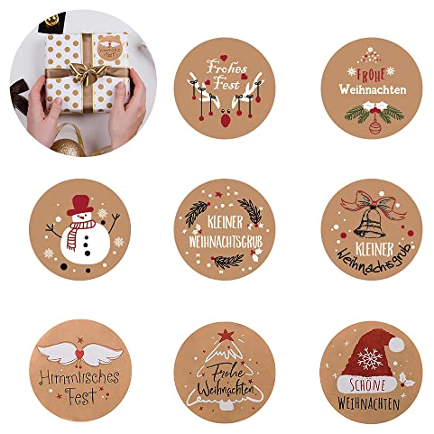 500 Stück Weihnachtsaufkleber,Weihnachtsaufkleber Rund,Weihnachtsaufkleber Selbstklebend,Etiketten Zum Beschriften Weihnachten,Geschenkaufkleber Frohe Weihnachten