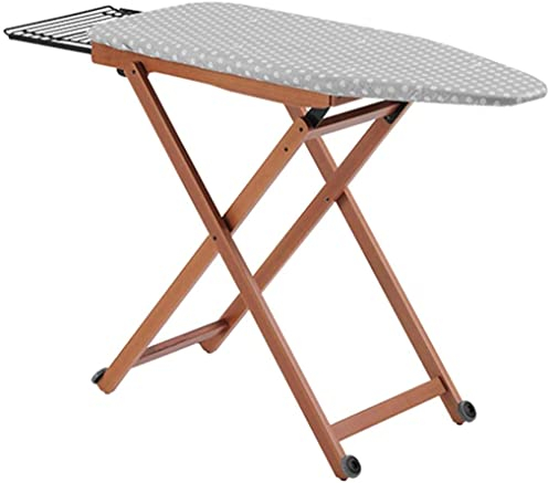 YT.JYUERI Tabla de Planchar Plegable de Madera Maciza, Estante de Planchado de Escritorio Reforzado Grueso para el hogar, Mesa de Planchado portátil, Accesorios de Planchado