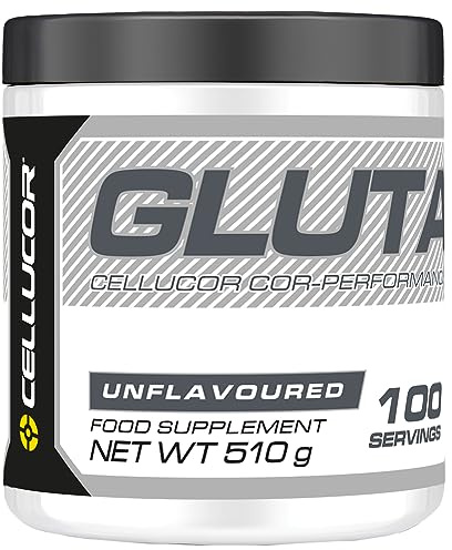 Cellucor Cor-Performance Glutamine Powder Unflavoured 100 Servings (510g) | L Glutamine Powder for Muscular Post Workout Recovery | Gym Supplements for Replenishing Amino Acids