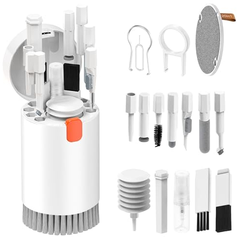 DMNYDM 20 in 1 Tastatur Reinigungsset mit Bürste,Multifunctional Keyboard Cleaner,Reinigungsbürste Cleaning Kit für Screen Tablet,Laptop,Handy,Airpods,Multifunktionales Reinigungsset Kopfhörer