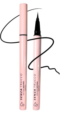 SENZA TRUCCO - EYELINER EYE LOVE NATURAL 75% organic LONG LASTING, PUNTA SOTTILE, CON ALOE VERA, occhi sensibili, ipoallergenico resistente all'acqua
