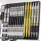 Nicpro 35 pcs 0.5 mm 0.7 mm 0.9 mm Metal Mechanical Pencils and 3 pcs 2 mm Lead Pencils with 20 Cans Refill Leads (Colours 6B, 4B, 2B HB, 2H, 4H) for Sketching and Drawing (Gold)