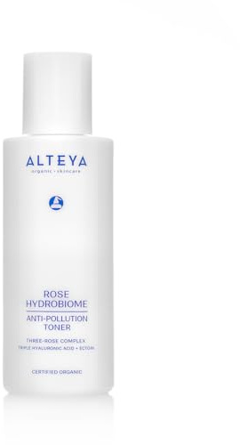 Alteya Organic Rose Hydrobiome Anti-Pollution Toner 120ml - NaTrue Certified Organic Skincare with Three-Rose Complex and Ectoin - Hydrates, Balances and Softens The Skin
