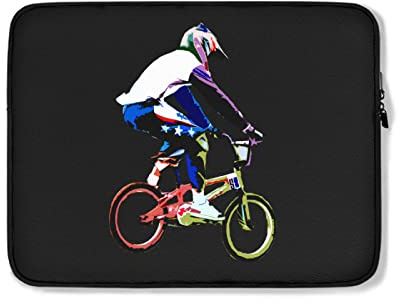 Laptop fodral cykel motocross Bmx racing laptopväska för män och kvinnor hållbar surfplatta bärväska skydd vattentålig bärbar dator surfplatta bärväska 15 tum, för bärbar dator, notebook