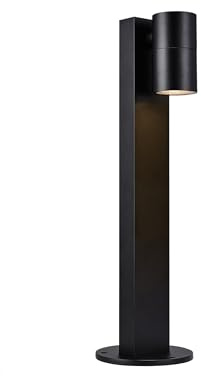 Nordlux TIN 50 Pollerleuchte, Gartenleuchte Außen, Schwarz, IP44, Drehbar, Aluminium & Glas, für Wegbeleuchtung, 220-240V, GU10, 35W, modernes skandinavisches Design
