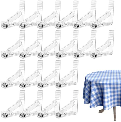 YAOPIU Sujetador para Mantel, 20 Unidades de Pinzas Sujetamanteles, Abrazaderas Antiviento para Exterior E Interior, Fiestas Navidad Cumpleaños Bodas