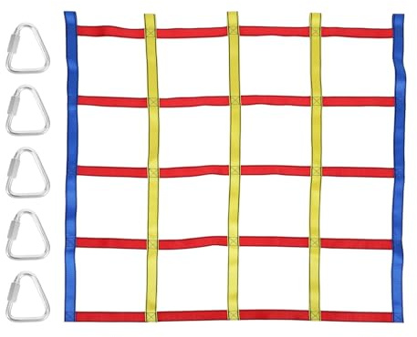 Hohopeti Filet Escalade Garçon Fille Coloré pour Jeu Extérieur Entraînement Physique Léger pour Aventures et Développement des Compétences