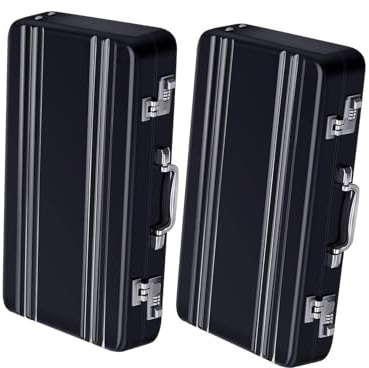 2 fundas de metal para tarjetas de visita de 3.86 x 2.52 pulgadas, soportes de aluminio ligero para regalos corporativos y funda de aluminio esencial ejecutiva