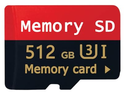 Tarjeta Extreme MicroSDXC de 512 GB + Adaptador SD Tarjeta，SD Universal Tarjeta de Memoria de Alta Capacidad de 512 GB Tarjeta TF Resistente al Agua, Tarjeta de Memoria para Smartphones,Tabletas, PC