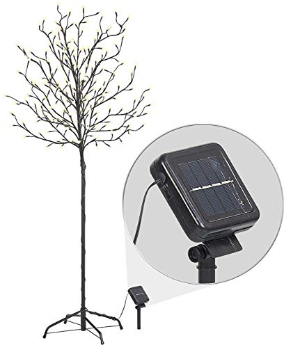 Lunartec Solar Baum: XL-Solar-LED-Lichterbaum mit 200 beleuchteten Knospen, 150cm, IP44 (Solarbaum Garten, Lichterbaum außen, Weihnachtsbaum)