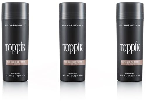 TOPPIK 3x 27,5 g Haarverdichter Streuhaar Haarverdichtung Schütthaar Hair Fibers Farbton Hellbraun Light Brown