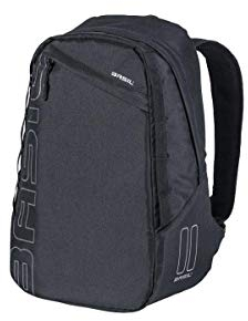 Basil FLEX BACKPACK - Fahrradrucksack - Polyester - gepolsterter Rücken und Schultergurte - Reißverschluss - Befestigungsmöglichkeit LED - Innenfach - Innenfutter - Reflektion - 17L - schwarz