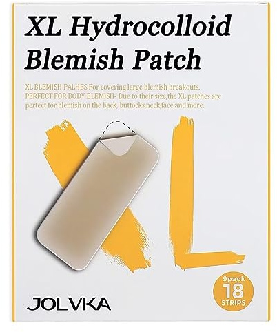 JOLVKA Large Pimple Patch,18 Strips (XL), Hydrocolloid Blemishes Patch Spot Dots, Pimple Stickers