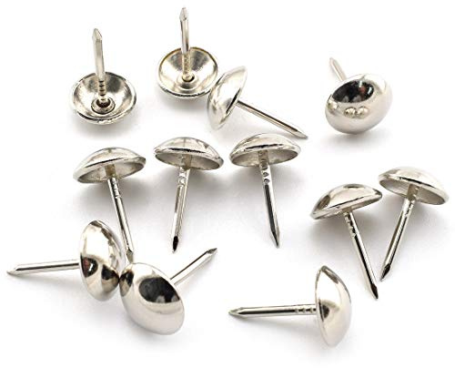 SDTC Tech Upholstery Tacks Antique Round Head Furniture Nails Decoration Thumb Pushpins - 100 pcs, Silver Tone