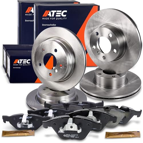 ATEC Germany Set freni incl. dischi anteriori Ø 312 mm ventilati + posteriori Ø 300 mm ventilati + pastiglie freno Compatibile con BMW Serie 3 (E90, E93, E92, E91), X1