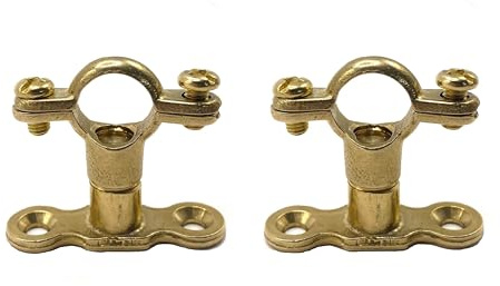Greened House Brass Munsen Pipe Ring Clip & Backplate 15mm - Available in Packs of 2