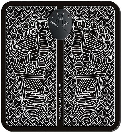 Vesone Alfombrilla para Masaje de pies | masajeador de pies estimulador de pies eléctrico,Almohadilla de Masaje eléctrica portátil para relajar pies y piernas con 6 Modos de 9 intensidades para Uso