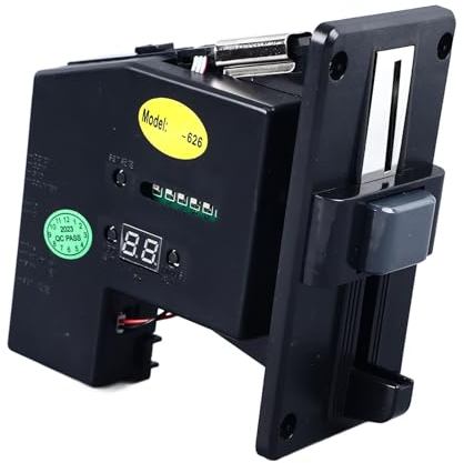 Zunate Coin Selector Acceptor, Multi Coin Slot Acceptor Sorter Coins Selector Acceptor for Arcade Game, Vending Machine, Washing Machine, with Setting Button