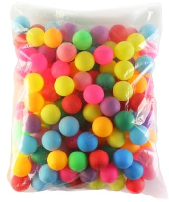 Limtula Bunte Tischtennisbälle aus Kunststoff, waschbar, für Kunst und Handwerk, Party-Dekoration, bunter Tischtennisbälle, Unterhaltung, kleiner Kunststoffball, 50 Stück
