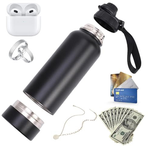 Diversion Water Bottle - Stash Water Bottle, Safe Water Container | Secret Water Bottle Stainless Steel 730ml Drinking Tumbler with Lid, Stash and Hide Diversion Containers for Money Keys Jewelry