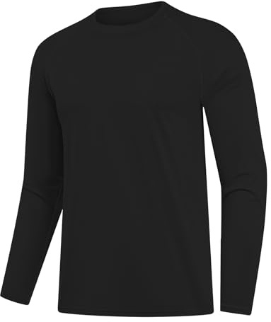HYCOPROT Camiseta Manga Larga Hombre Transpirable Secado Rápido Playera Deportiva Absorbe Humedad Camisetas Entrenamiento Atletico Gimnasio Rendimiento Senderismo Ciclismo Aire Libre Uso Casual