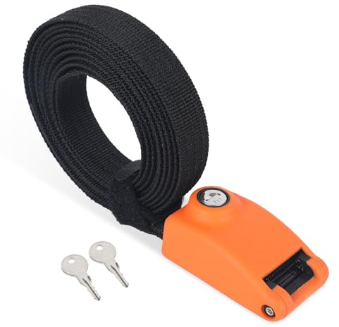 Cinchas de Amarre con Cerradura,3mx25mm con 3 Cuerdas de Acero Integradas,Evita Robos,para Caja de Techo,Tienda de Techo,Motocicleta,Coche,Sup,Tablas de Surf,Kayaks
