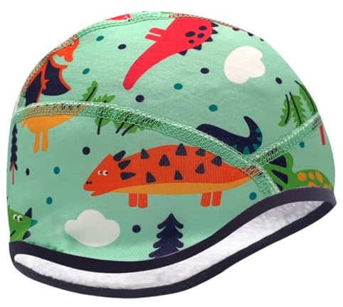 YUVKIN Bonnet Vélo Hiver Coupe-Vent Sous-Casque Unisexe pour Enfants et Activités Extérieures (Dinosaure)