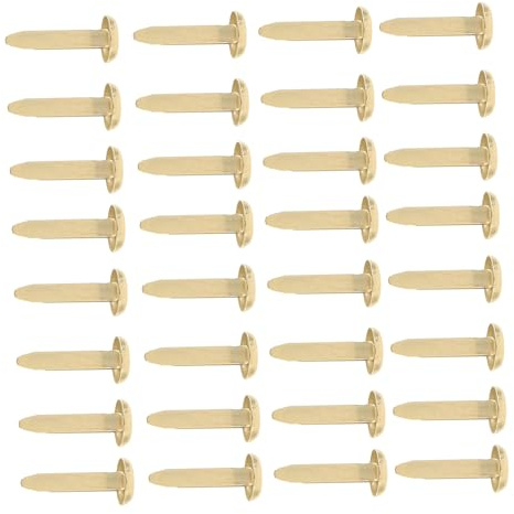 ORFOFE 100 Pezzi Fermacampioni Mini in Metallo Brads Due Gambe Oro Elementi Fissaggio Resistenti per Scrapbook e Artigianato Fai da Te