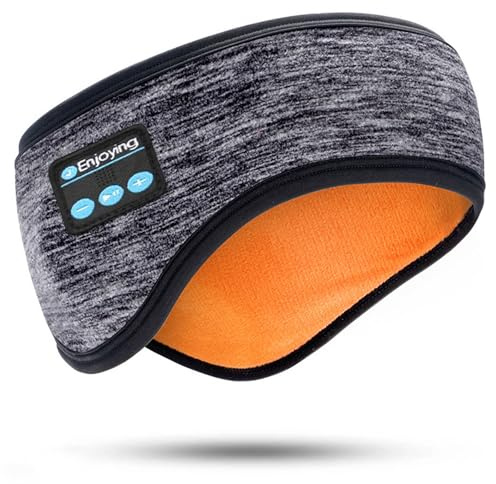 Bluetooth Headband Headphones Double-Layer Ear Warmer for Men Women Winter Cold Weather Wireless Music Thick Fleece Lined Ear Muffs Outdoor Sports Running Cycling (Gray)