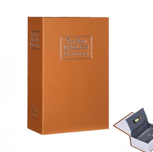 Caja fuerte de libros con páginas reales, discreto escondite de dinero, caja de almacenamiento falsa con cerradura de combinación, para dinero, joyas, documentos, objetos de valor