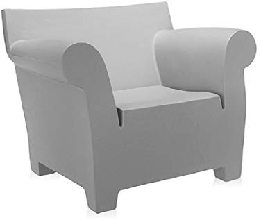 Kartell Poltrona Bubble Club, Polietilene colorato in Massa, Grigio Chiaro, 102 x 78 x 75 cm
