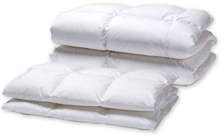 White Cloudz Aspen duntäcke 140 x 220 cm 4-årstider kombination – täcke för alla årstider 100 % gåsdun – 210 g +420 g, överdrag av mako-bomull, mjuk och fluffig