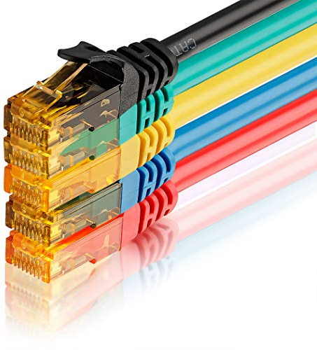 SEBSON Cable de red CAT 6 Ethernet 1.5m, Gigabit LAN patch cable, 1000Mbit/s, U-UTP, Conector RJ45 para Router, Módem, TV - 5 colores