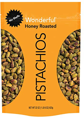 Wonderful Pistachios, No Shells Honey Roasted, 22 Ounce Resealable Pouch