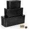 Cable Management Boxes Organizer, Wires Keeper Holder for Desk, TV, Computer, USB Hub, System to Cover and Hide & Power Strips & Cords (3 Set (L+M+S/Black))