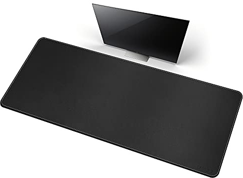 CENNBIE Desk Mat Pad Blotter Protector 170x60cm, PU Leather Desk Mat Laptop Keyboard Mouse Pad with Comfortable Writing Surface Waterproof (Black)