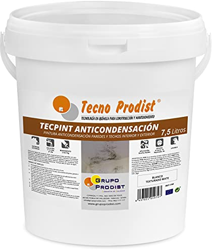 Tecno Prodist TECPINT ANTI-CONDENSATION de (7,5 Litres) - Peinture anti-condensation à base d'eau intérieur-extérieur Murs et plafonds excellente couverture -Application facile (BLANC)
