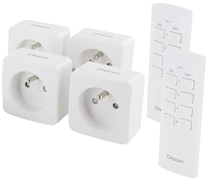 Lot de 4 mini prises On/Off et 2 télécommande