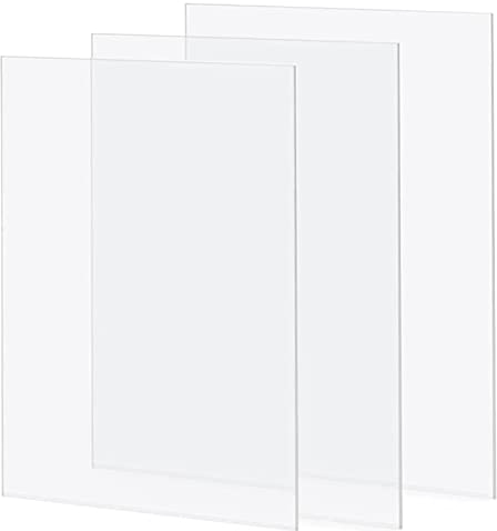 GSHUR Lot de 3 feuilles acryliques transparentes A3 - 42 x 29 cm - Plaque en plastique acrylique transparent de 2 mm d'épaisseur - Panneaux en plexiglas pour décoration, affichage, peinture
